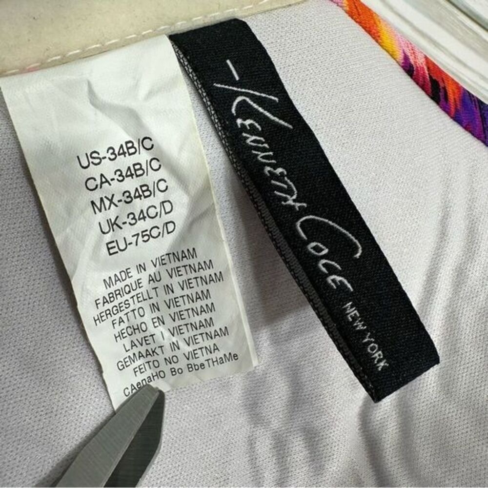Kenneth Cole New‎ York Multi Color Abstract Halter Bikini Top 34B/C - Picture 5 of 8